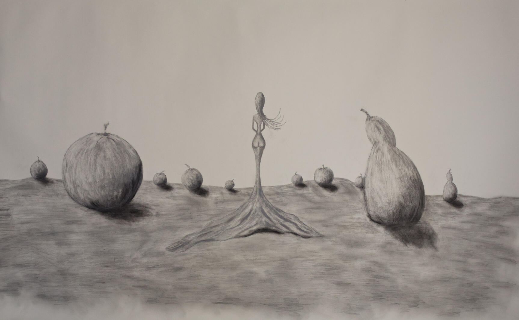 Drawing, charcoal on paper. 2018